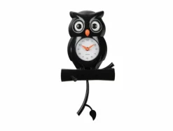 Karlsson Wandklok Owl Pendulum zwart