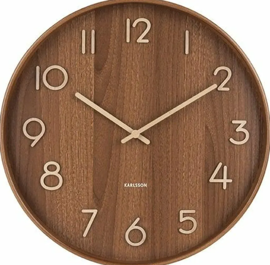 Karlsson Wandklok Pure Medium Dark Wood Ø 40 cm