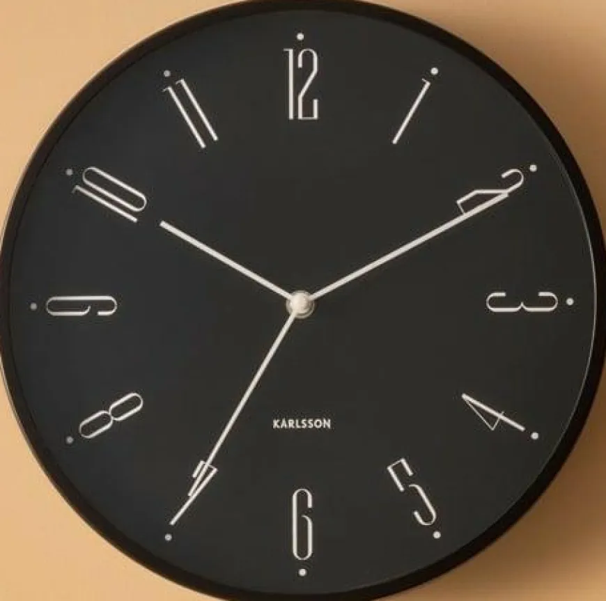 Karlsson Wandklok Regal Numbers zwart