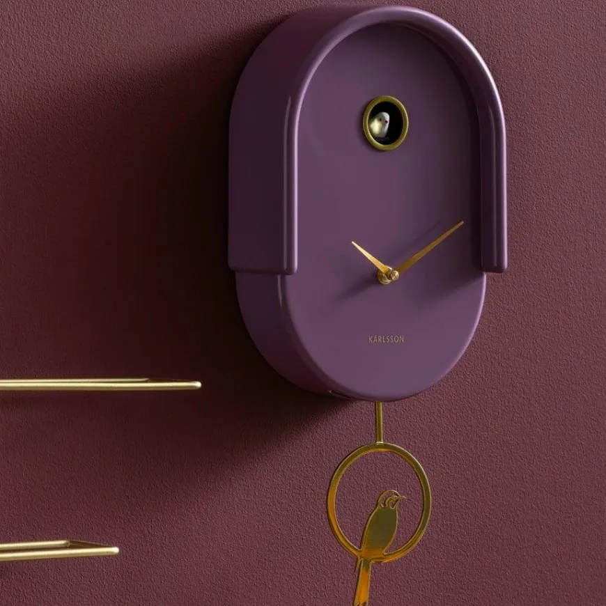 Karlsson Wandklok Tweet mauve