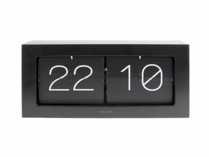 Karlsson Wand-/Tafelklok Boxed Flip XL zwart