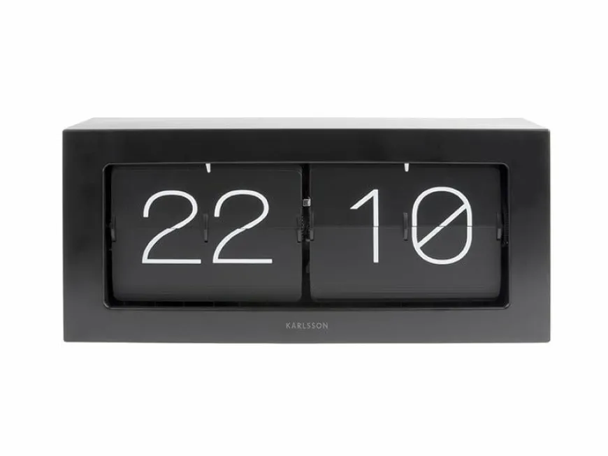 Karlsson Wand-/Tafelklok Boxed Flip XL zwart