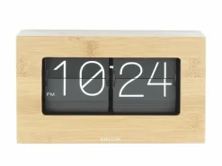 Karlsson Wand-/Tafelklok Boxed Flip Bamboo