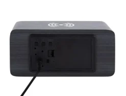 Karlsson Wekker Block met telefoonoplader LED zwart