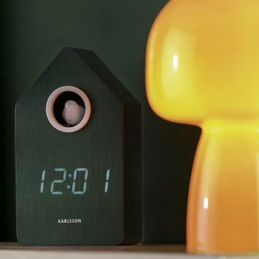 Karlsson Wekker Cuckoo LED retro groen