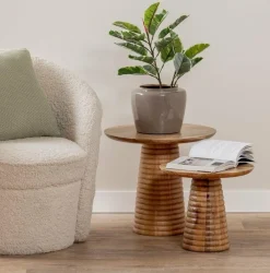Leitmotiv Bijzettafel Force striped groot mango