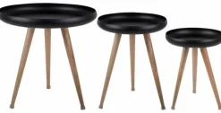 Leitmotiv Bijzettafel set van 3 Tripod met mangohouten poten