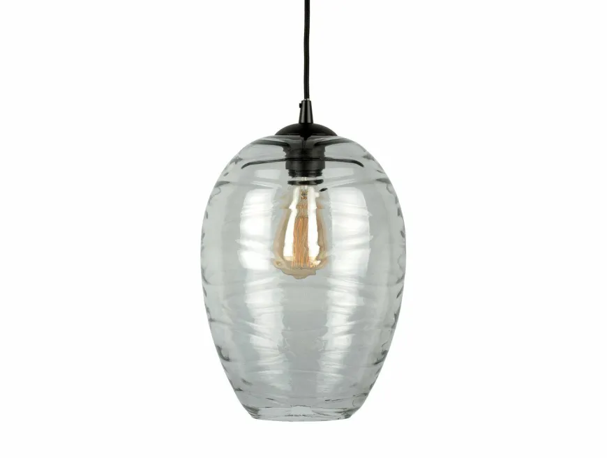 Leitmotiv Hanglamp Glamour Cone glas smoke