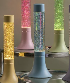 Leitmotiv Tafellamp Astro Glitter zacht blauw met helder blauw glitter