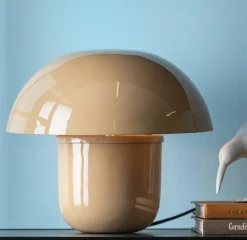 Leitmotiv Tafellamp Fat Mushroom zacht bruin