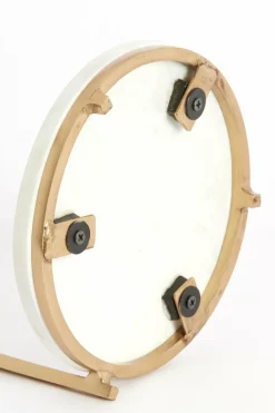Light en Living Bijzettafel Ø26x76 cm LEDA marmer wit+antiek brons