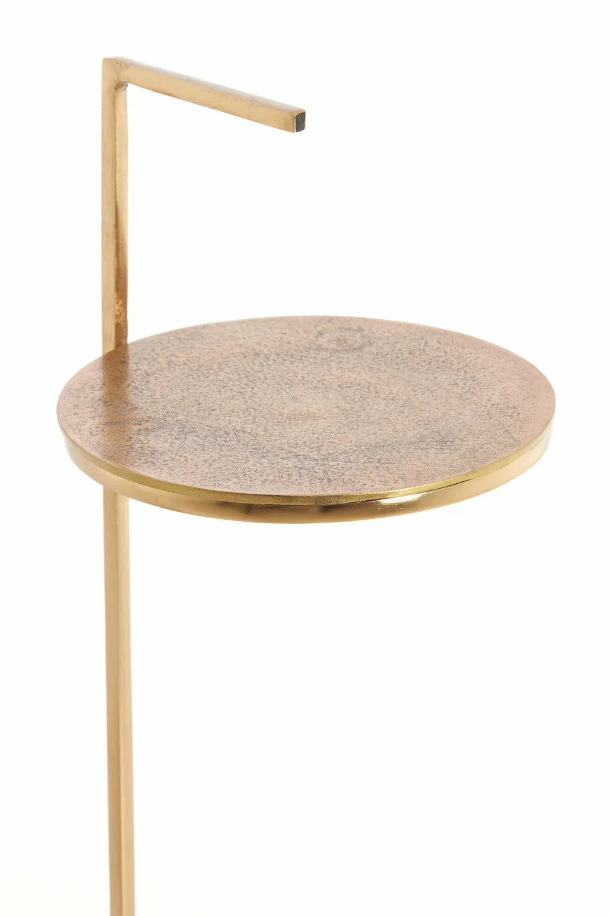 Light en Living Bijzettafel Ø26x76 cm LEDA marmer wit+antiek brons