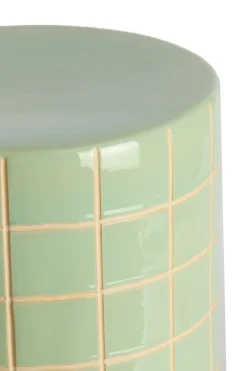 Light en Living Bijzettafel Ø42x34 cm MAUCHO keramiek licht groen+crème