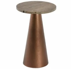Light en Living Bijzettafel 36x36x51 cm YNEZ travertin bruin+koper