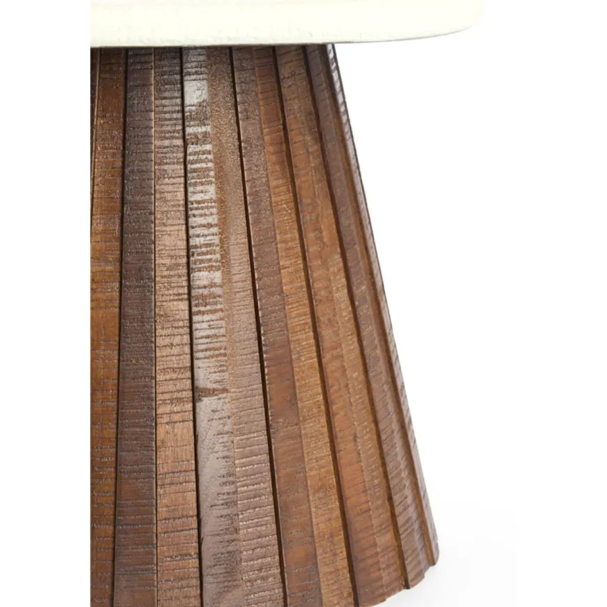 Light en Living Bijzettafel 45x45x40 cm OKATO crème+hout bruin