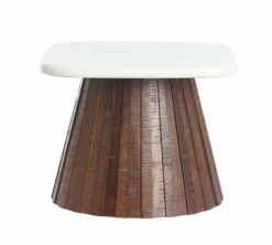 Light en Living Bijzettafel 45x45x35 cm OKATO crème+hout bruin