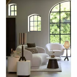 Light en Living Bijzettafel 45x45x35 cm OKATO crème+hout bruin