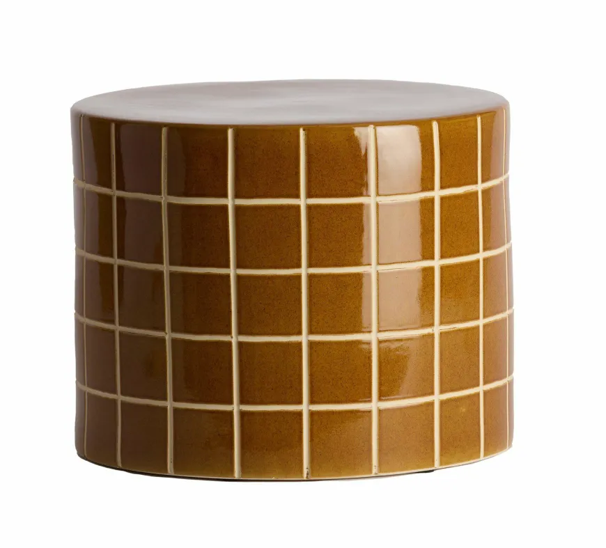 Light en Living Bijzettafel Ø42x34 cm MAUCHO keramiek cognac+crème