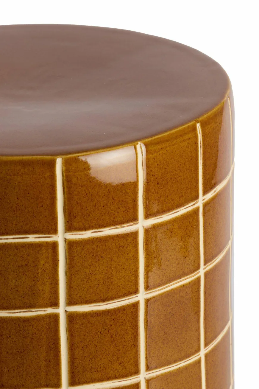 Light en Living Bijzettafel Ø42x34 cm MAUCHO keramiek cognac+crème