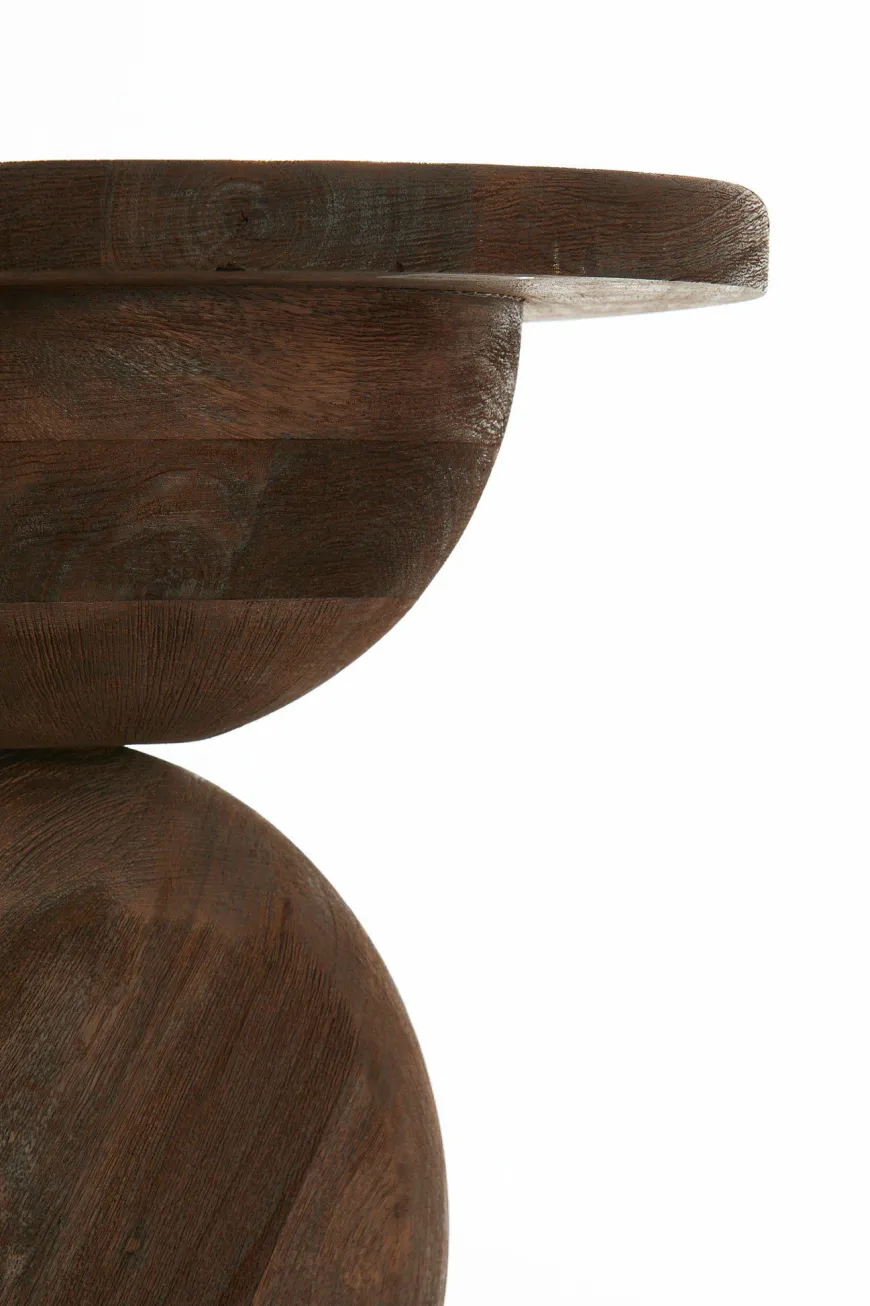 Light en Living Bijzettafel Ø40x50 cm MIRTO hout mat donker bruin