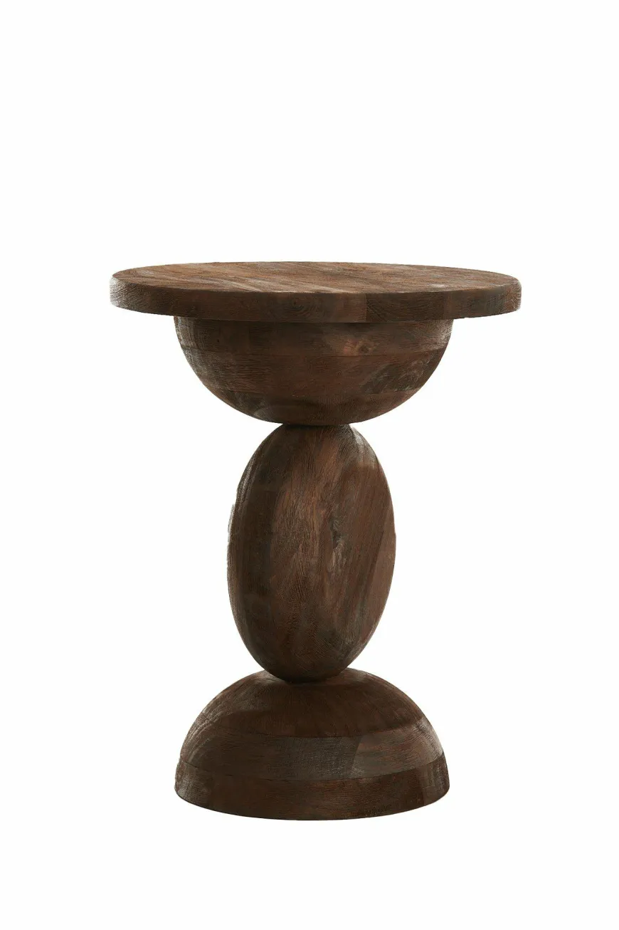 Light en Living Bijzettafel Ø40x50 cm MIRTO hout mat donker bruin