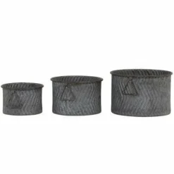Light en Living Bloempot S/3 Ø21x13+Ø26x17+Ø31x20 cm INDICA zink grijs