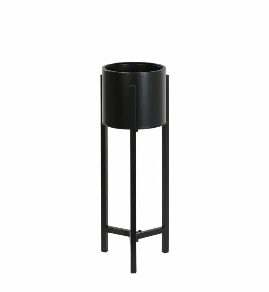 Light en Living Bloempot deco op standaard BAKSI mat zwart - 3 maten