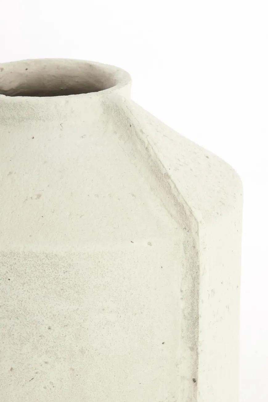 Light en Living Bloempot deco 35x32x57 cm NORIC mat crème