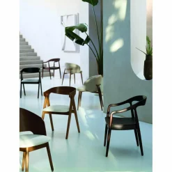 Light en Living Eetkamerstoel 57x56x74 cm ALUKO crème+bruin