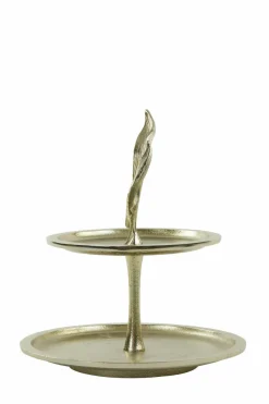 Light en Living Etagere 2 laags FOGLIA goud - 2 laags