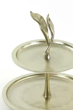 Light en Living Etagere 2 laags FOGLIA goud - 2 laags