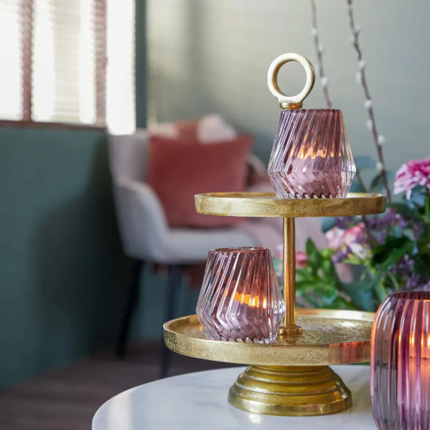 Light en Living Etagere 2 laags LUTEK Goud