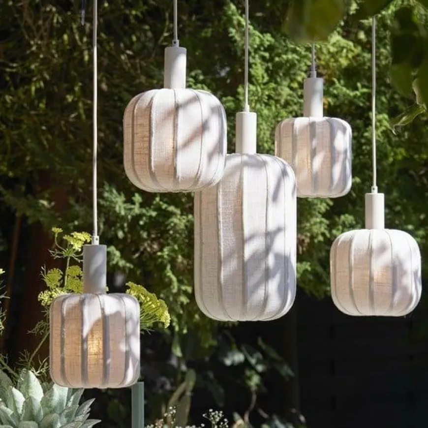 Light en Living Hanglamp 5L 105x19,5x123 cm TUFIA linnen cream
