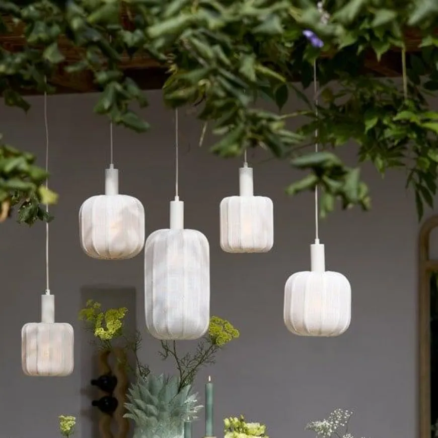 Light en Living Hanglamp 5L 105x19,5x123 cm TUFIA linnen cream