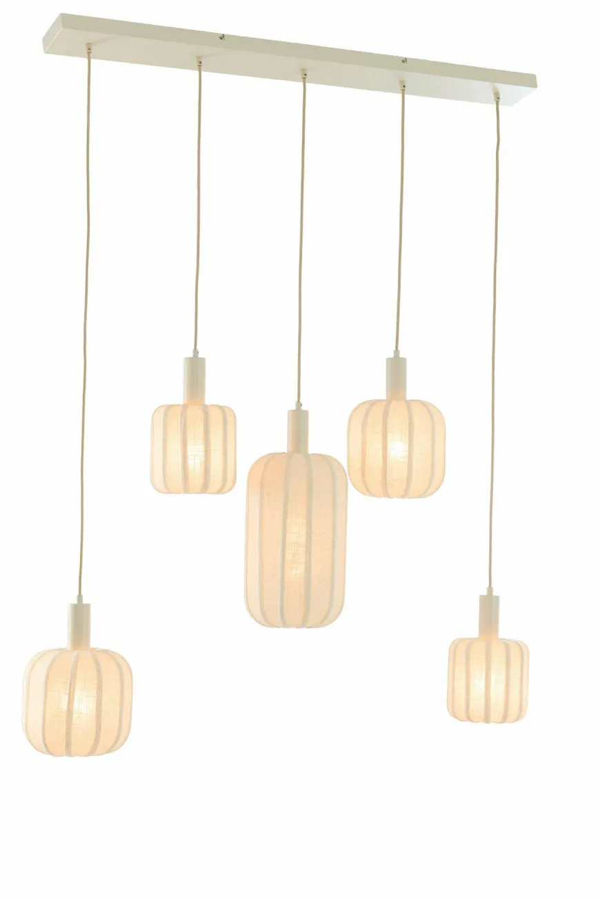 Light en Living Hanglamp 5L 105x19,5x123 cm TUFIA linnen cream