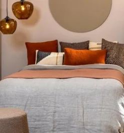 Light en Living Hanglamp MAYSON zwart+glas bruin - Diverse maten
