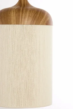 Light en Living Hanglamp Ø22x41,5 cm DANIA hout print naturel+touw crème