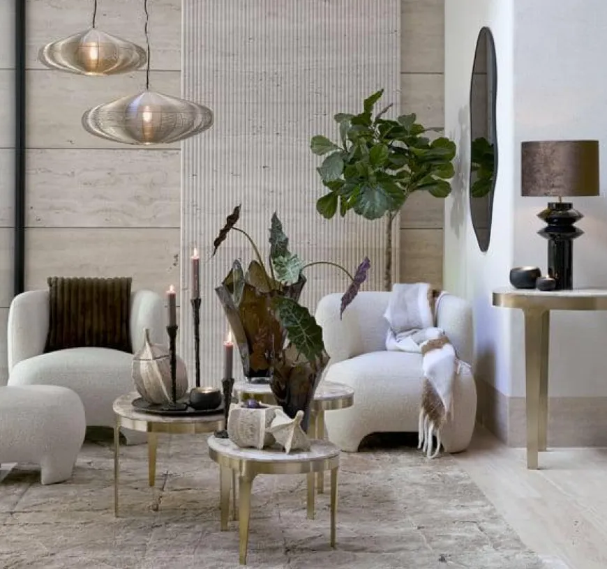 Light en Living Hanglamp Ø60x23 cm BAHOTO lichtgoud