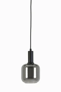 Light en Living Hanglamp Ø21x37 cm LEKAR zwart+smoke glas