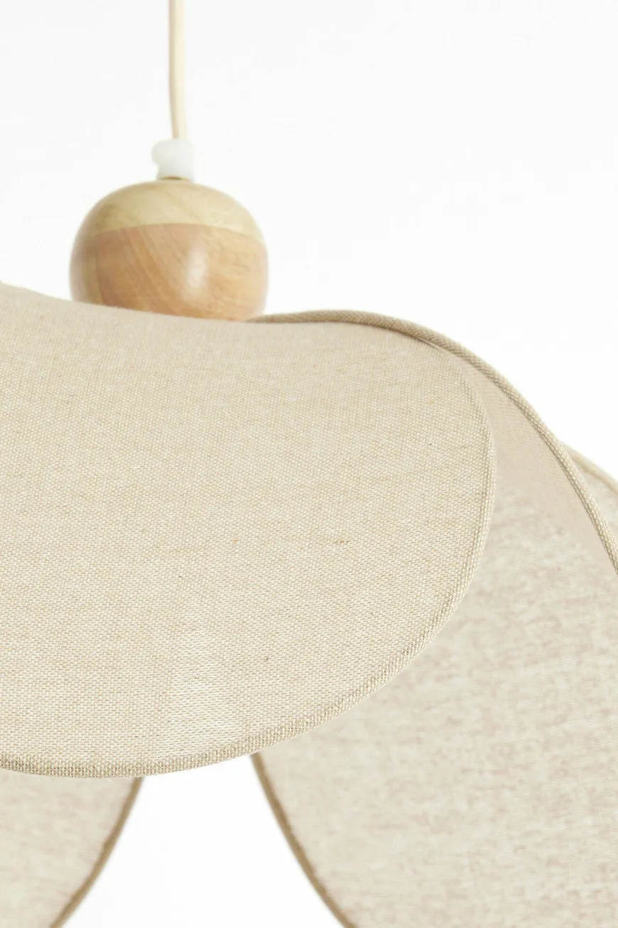 Light en Living Hanglamp Ø60x30 cm LAVRIRIA natural+hout
