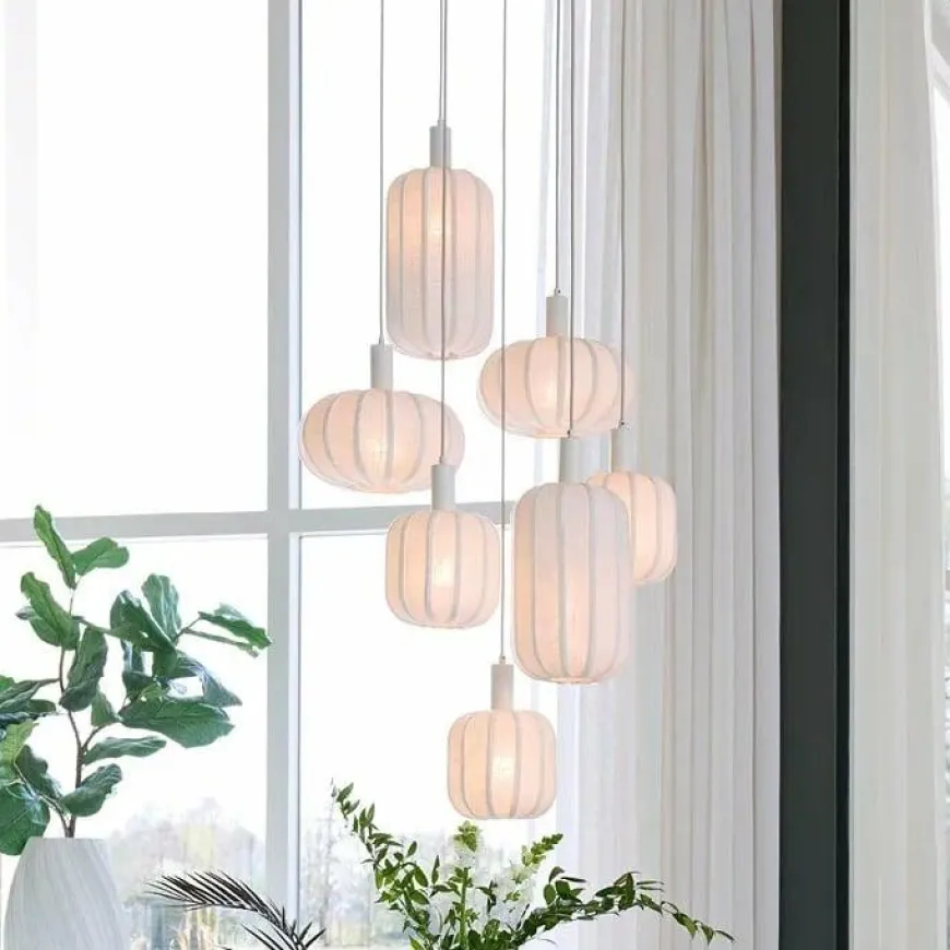 Light en Living Hanglamp 7L Ø53x34 cm TUFIA linnen crème