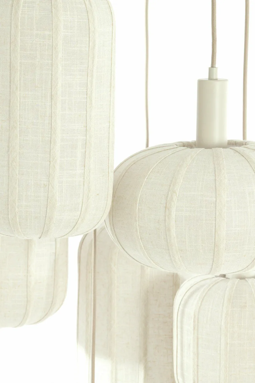 Light en Living Hanglamp 7L Ø53x34 cm TUFIA linnen crème