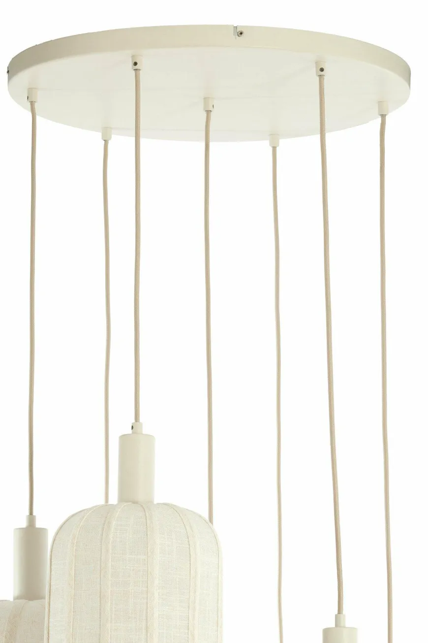 Light en Living Hanglamp 7L Ø53x34 cm TUFIA linnen crème