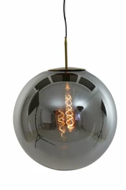 Light en Living Hanglamp MEDINA antiek brons+glas smoke 2 maten