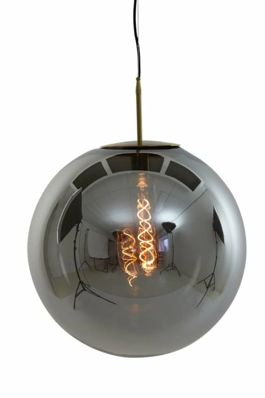 Light en Living Hanglamp MEDINA antiek brons+glas smoke 2 maten