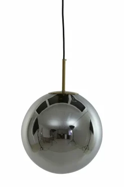 Light en Living Hanglamp MEDINA antiek brons+glas smoke 2 maten