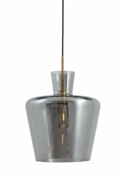 Light en Living Hanglamp Ø25x31 cm MYLES smoke glas+antiek brons