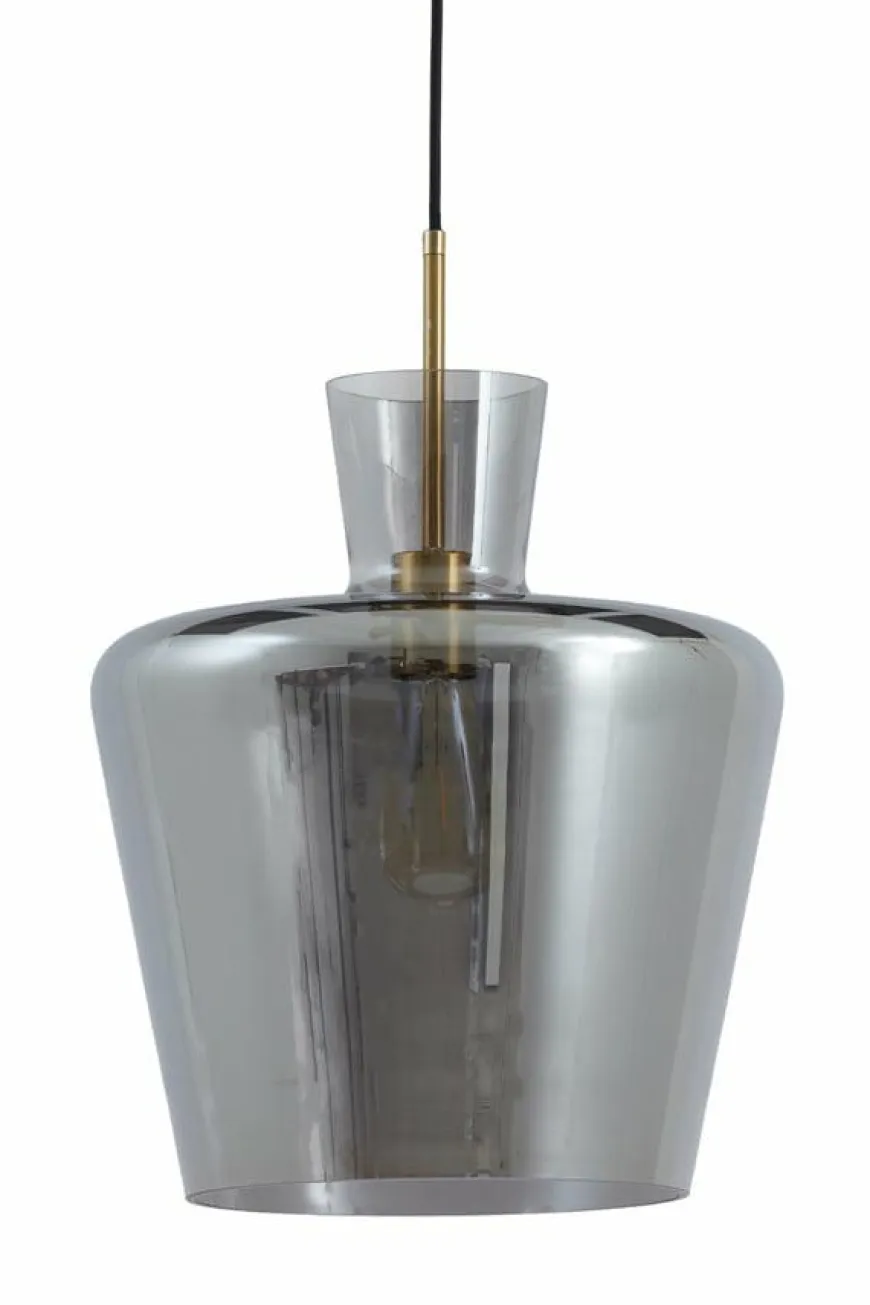 Light en Living Hanglamp Ø25x31 cm MYLES smoke glas+antiek brons