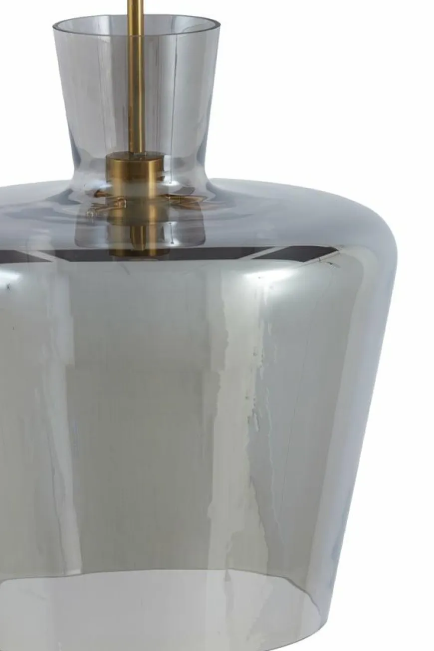 Light en Living Hanglamp Ø25x31 cm MYLES smoke glas+antiek brons