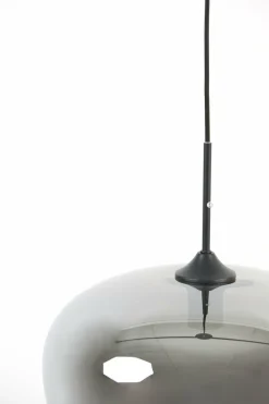 Light en Living Hanglamp MAYSON mat zwart+glas smoke - Diverse maten